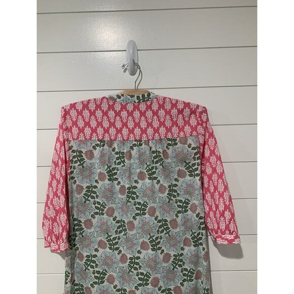 Zara | Midi Dress Floral Button Front V Neck Short Sleeve- Size Small - Picture 9 of 11